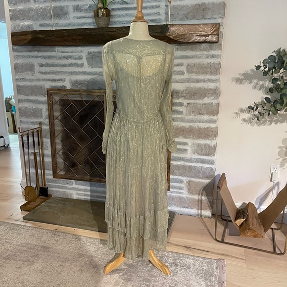 Tan and good thread sheer Free People dress with half slip included - Picture 13 of 13